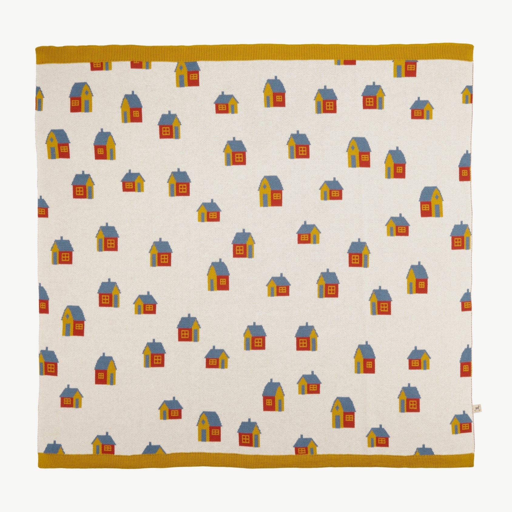 Manta Tejida - Casitas Crema
