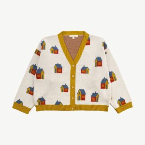 Cardigan Tejido - Casitas Crema