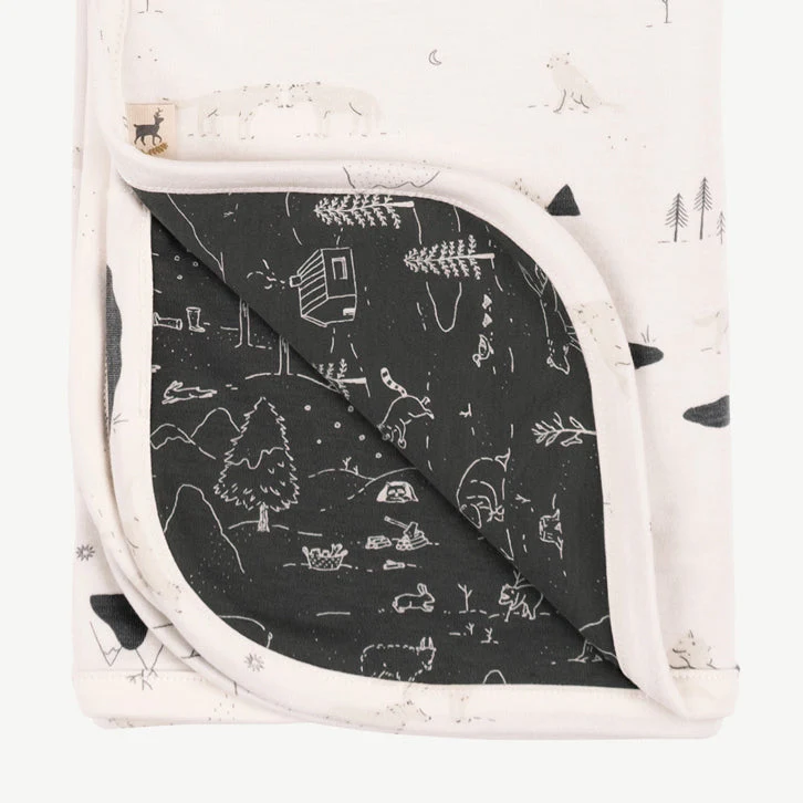 Manta reversible 'guardian wolves' sea salt - Imagen 4