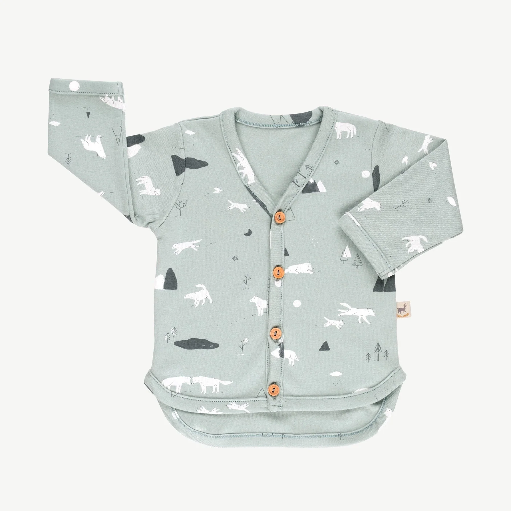 Cardigan 'guardian wolves' gray mist - Imagen 3