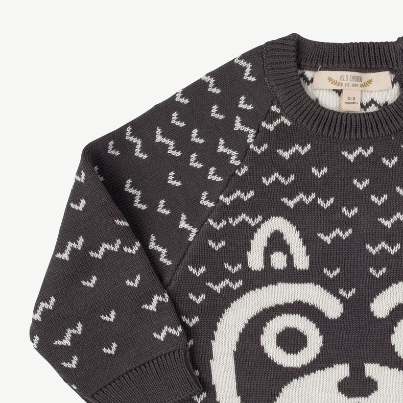 Chompa tejida 'sneaky racoon' dark shadow - Imagen 7