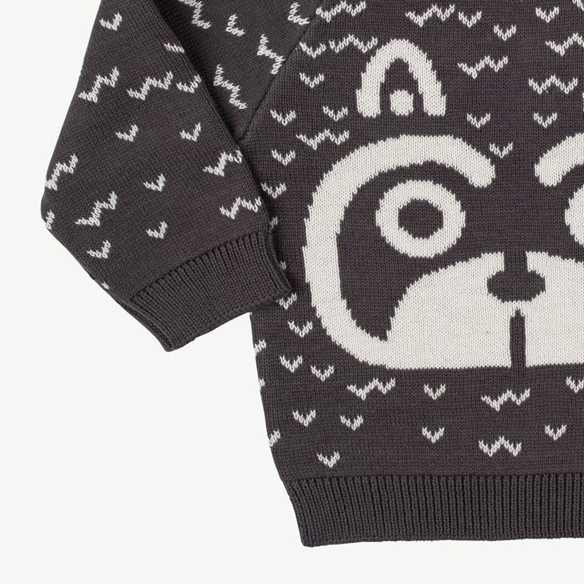 Chompa tejida 'sneaky racoon' dark shadow - Imagen 8