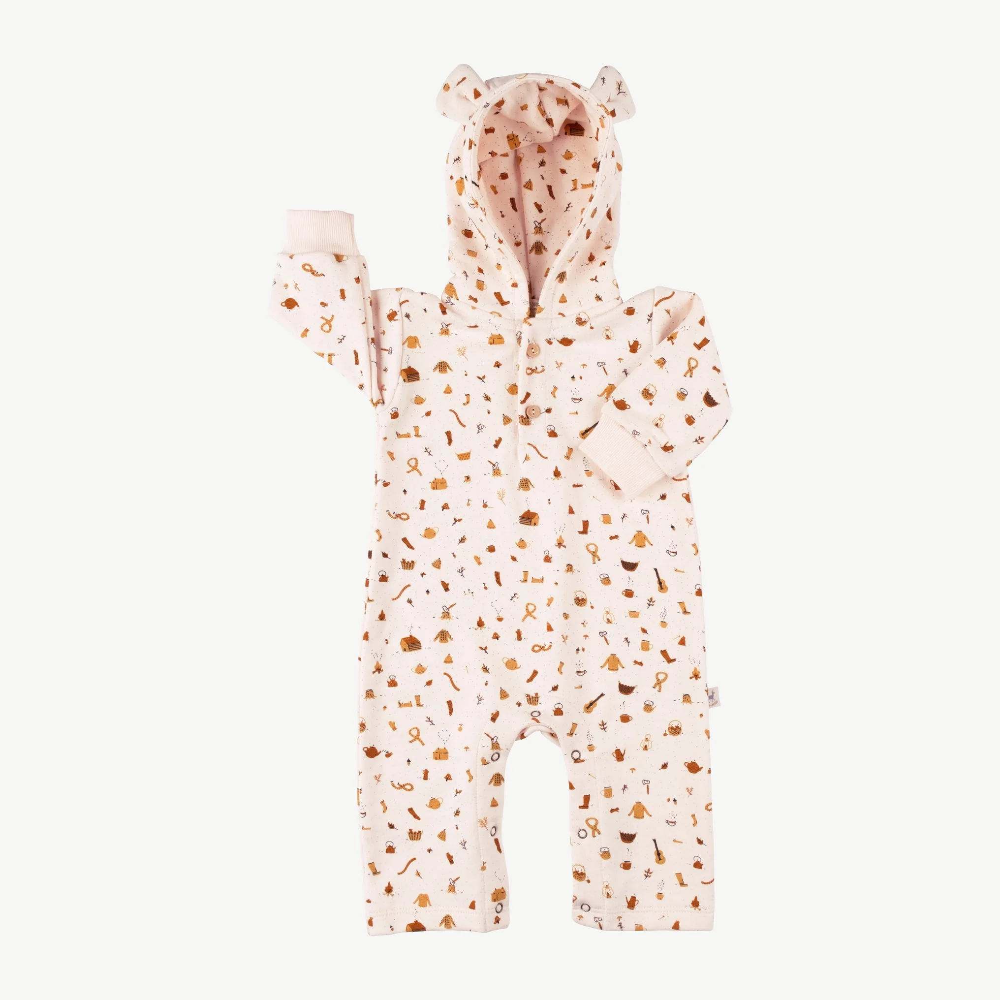 Enterizo con capucha 'winter essentials' pearl bear