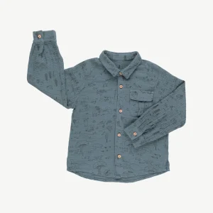 Camisa oversized 'the story' blue mirage