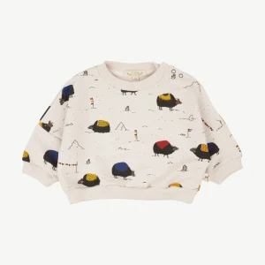 Polera 'yak's journey' white sand