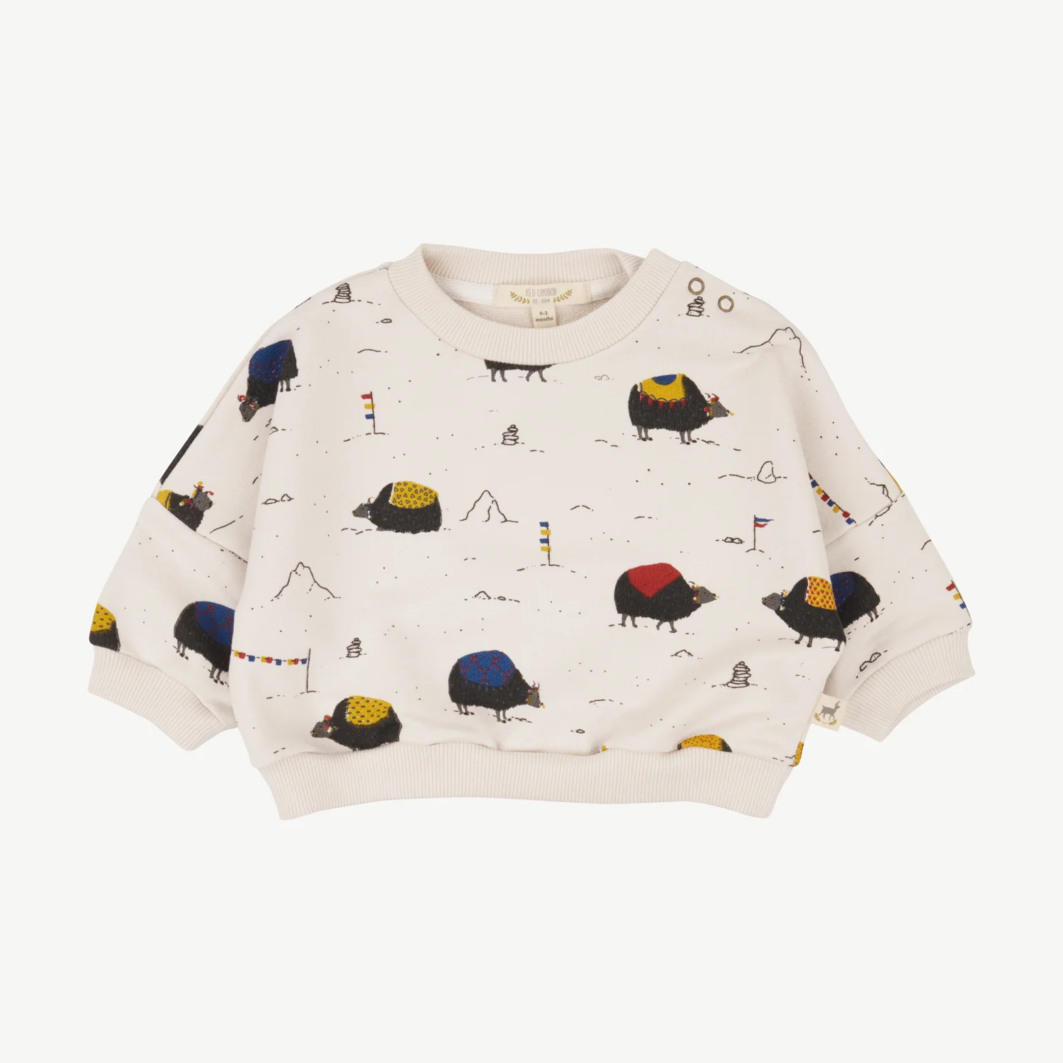 Polera 'yak's journey' white sand