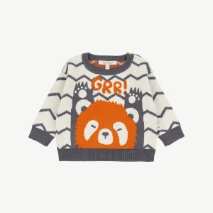 Chompa tejida 'grr panda' multi charcoal gray