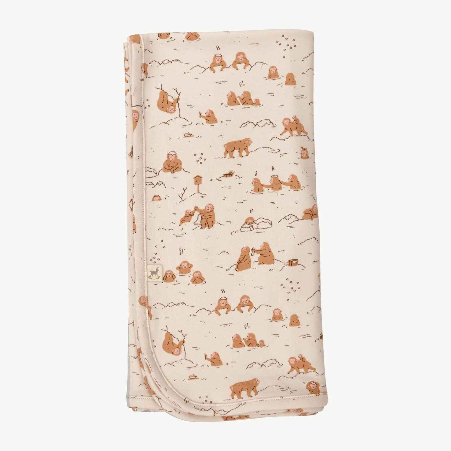 Manta Doble Cara 'Monkey Snow Day' (Monos) Sandshell - Imagen 3