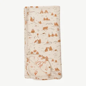 Manta Doble Cara 'Monkey Snow Day' (Monos) Sandshell