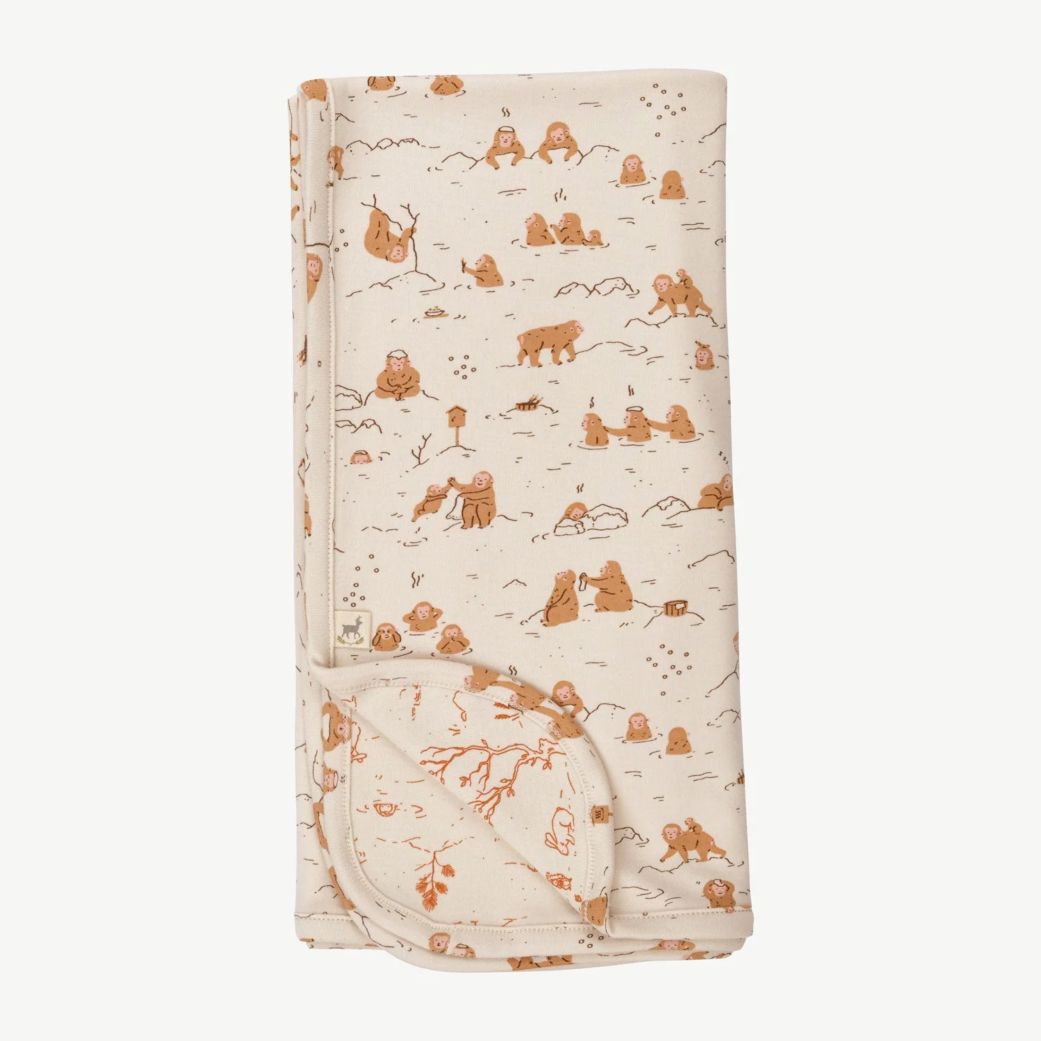 Manta Doble Cara 'Monkey Snow Day' (Monos) Sandshell