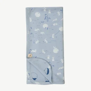 Manta Doble Cara ‘Moonlit Usagi’ (Conejos) Celestial Blue