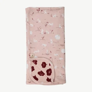 Manta Doble Cara ‘Moonlit Usagi’ (Conejos) Peach Whip