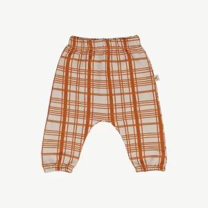 Joggers ‘Winter Checks Orange’ (Cuadros) White Sand