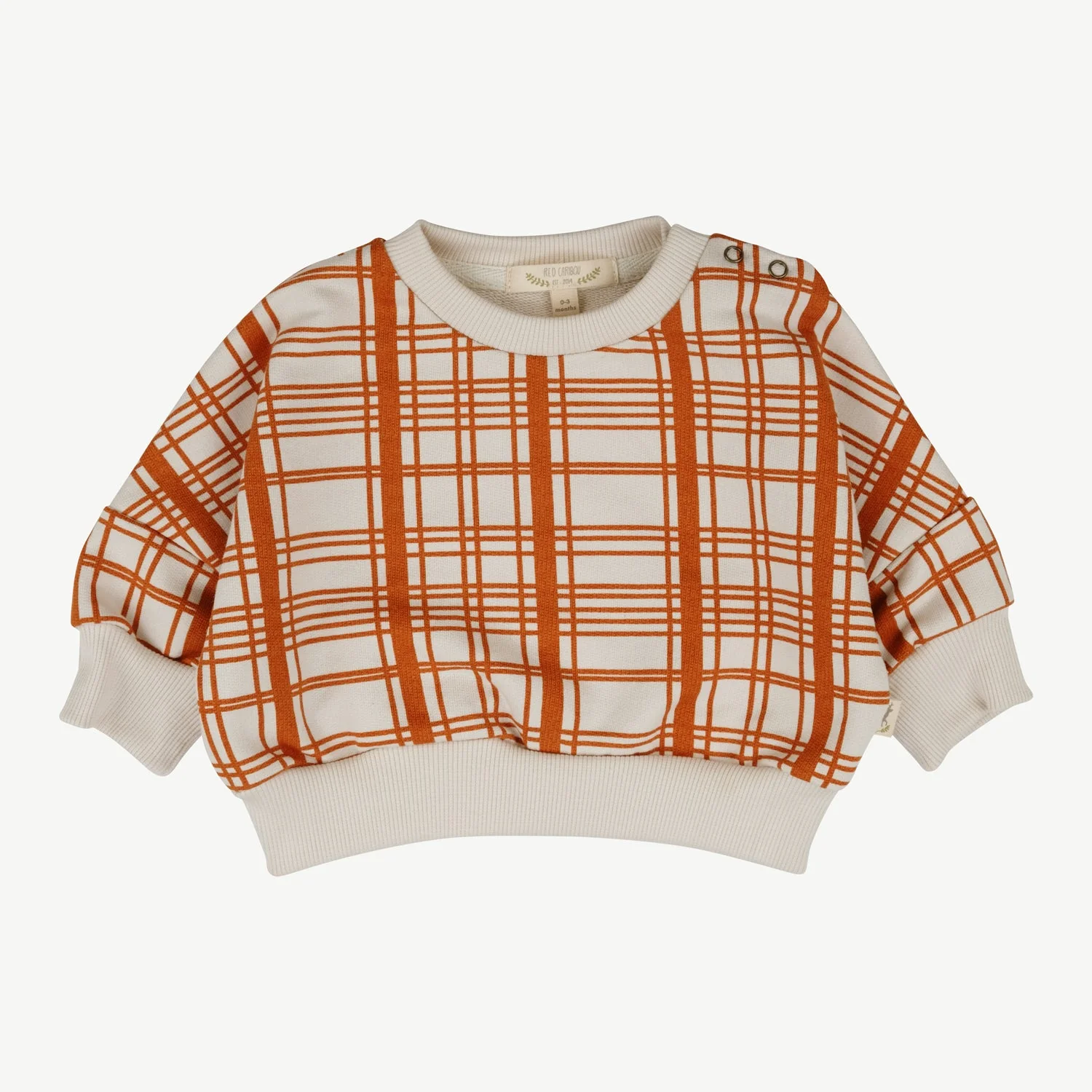 Polera ‘Winter Checks Orange’ (Cuadros) White Sand