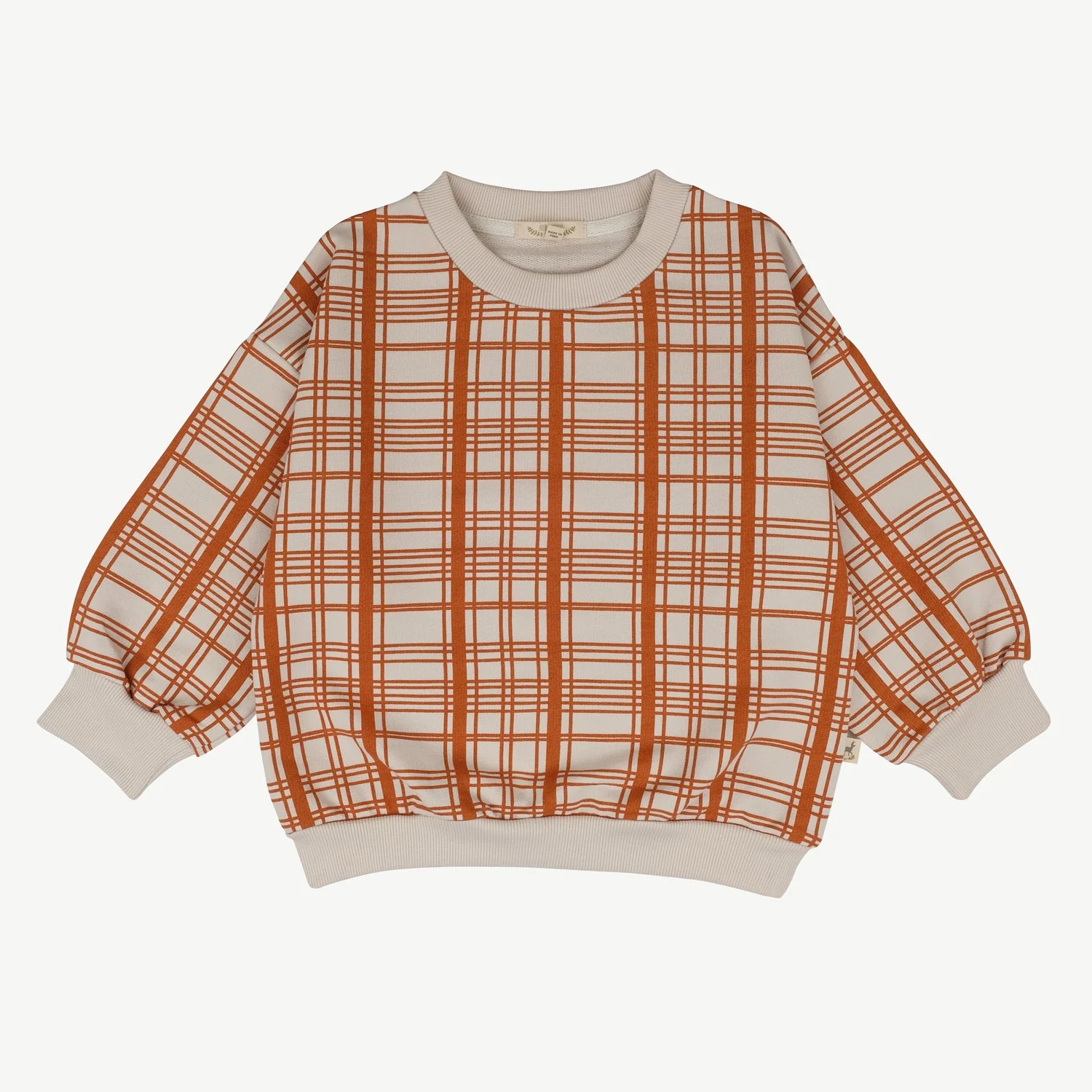 Polera ‘Winter Checks Orange’ (Cuadros) White Sand