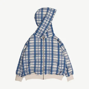 Polera con Capucha ‘Winter Checks Dark Blue’ (Cuadros) White Sand