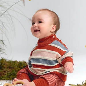 Suéter Oversized Tejido - Horizontal Lines - Ketchup-Multi