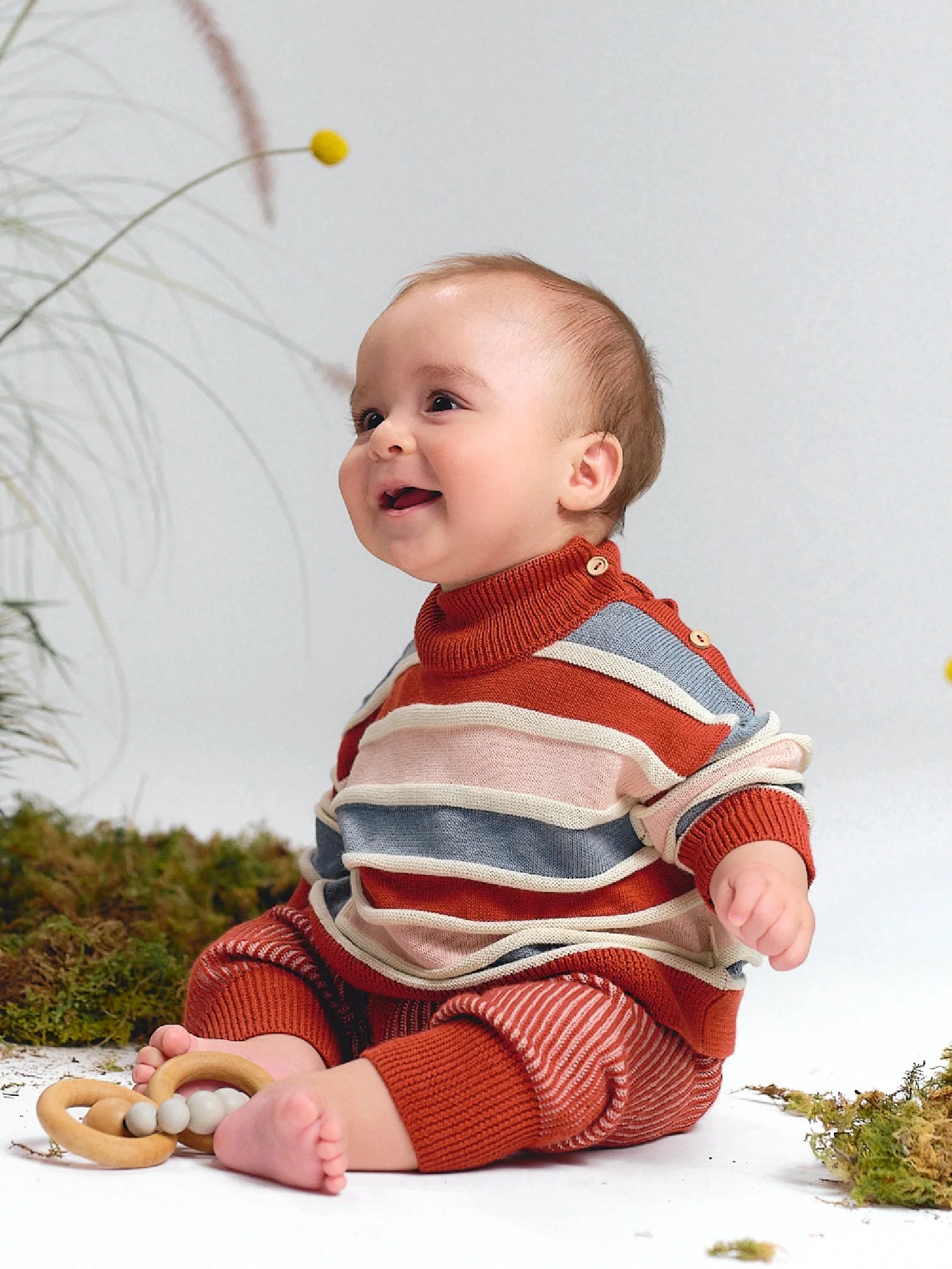 Suéter Oversized Tejido - Horizontal Lines - Ketchup-Multi