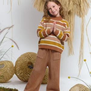 Suéter Oversized Tejido - Horizontal Lines - Cashew-Multi