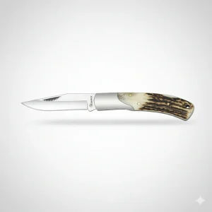 Navaja Clásica Albainox con Mango de Asta de Ciervo y Hoja de Acero Inoxidable 7,8 cm | Cuchillería Española de Colección