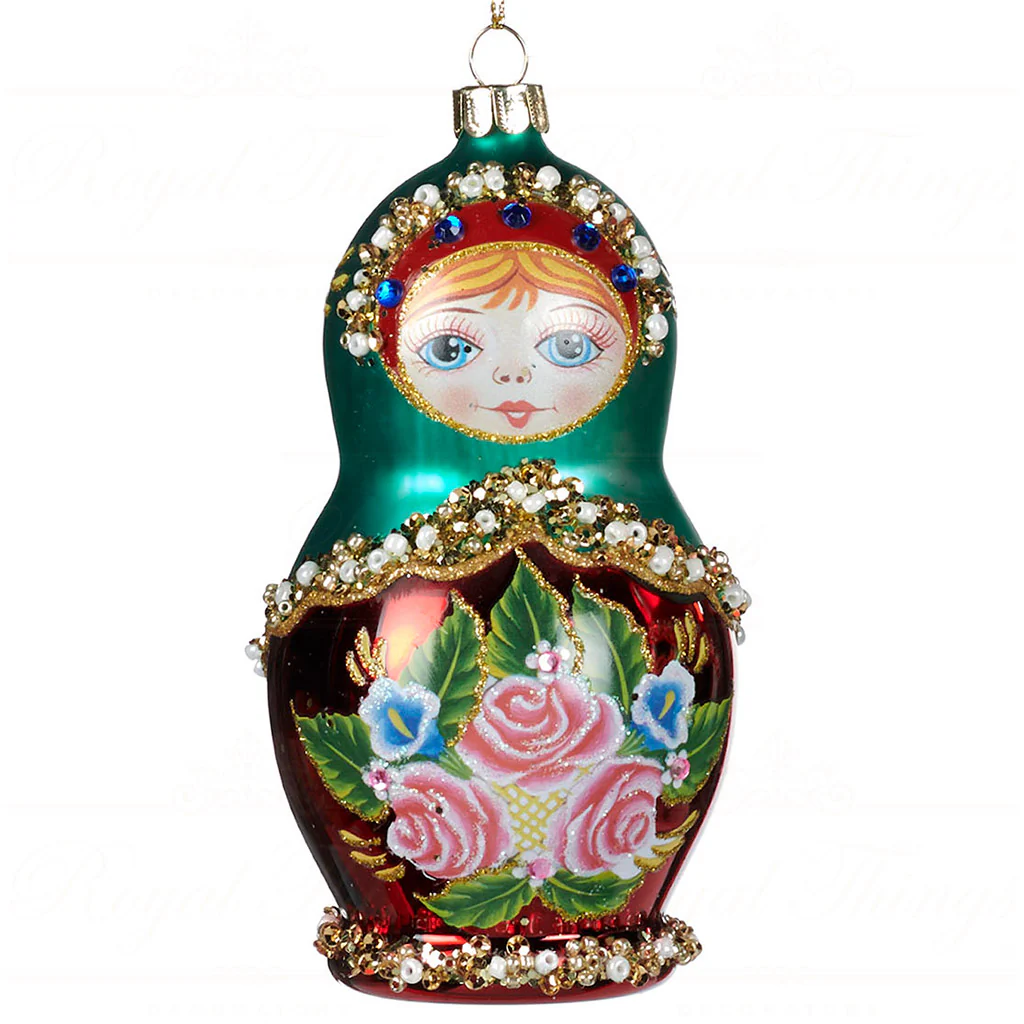 Adorno navideño - Matrioshka de cristal pintado - Imagen 4