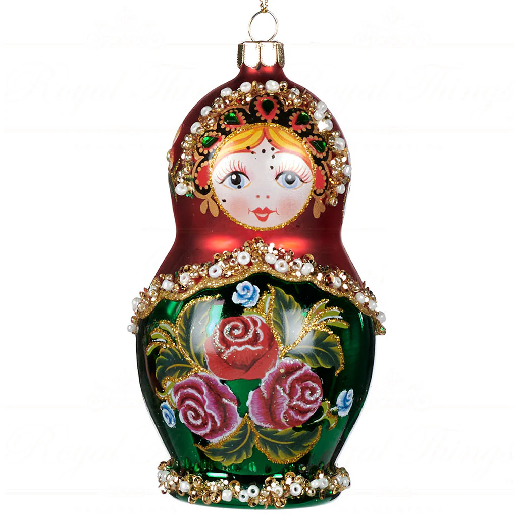 Adorno navideño - Matrioshka de cristal pintado - Imagen 3