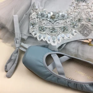 Bailarinas Grace puntas - napa azul claro