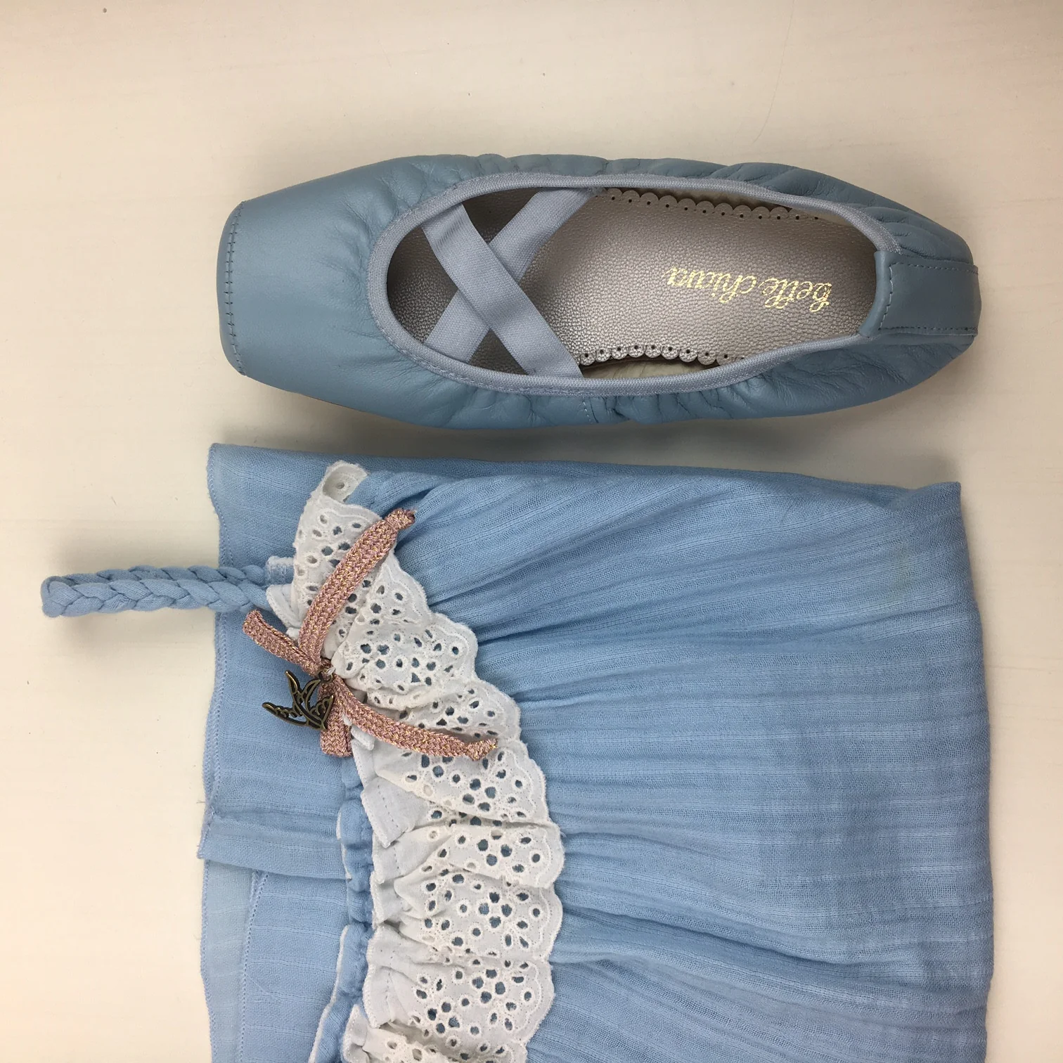 Bailarinas Grace puntas - napa azul claro - Imagen 4