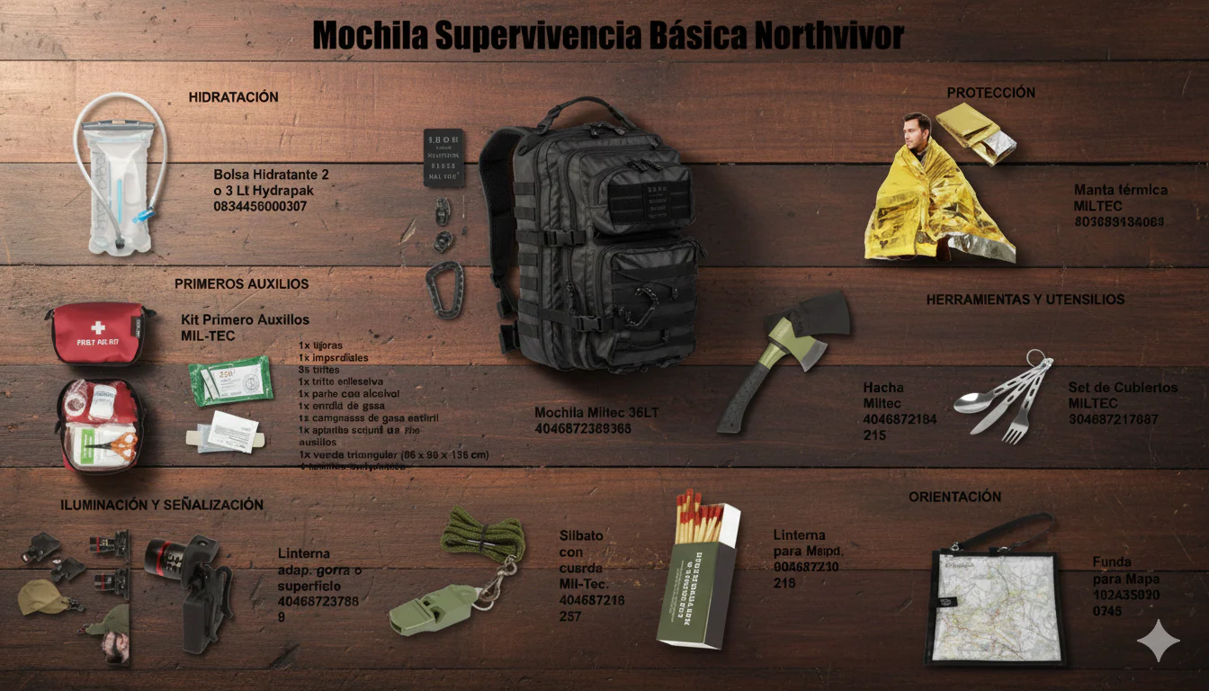 Mochila de Supervivencia Básica Northvivor
