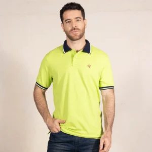 Polo Contraste Color Verde Limón Ref. 130080226