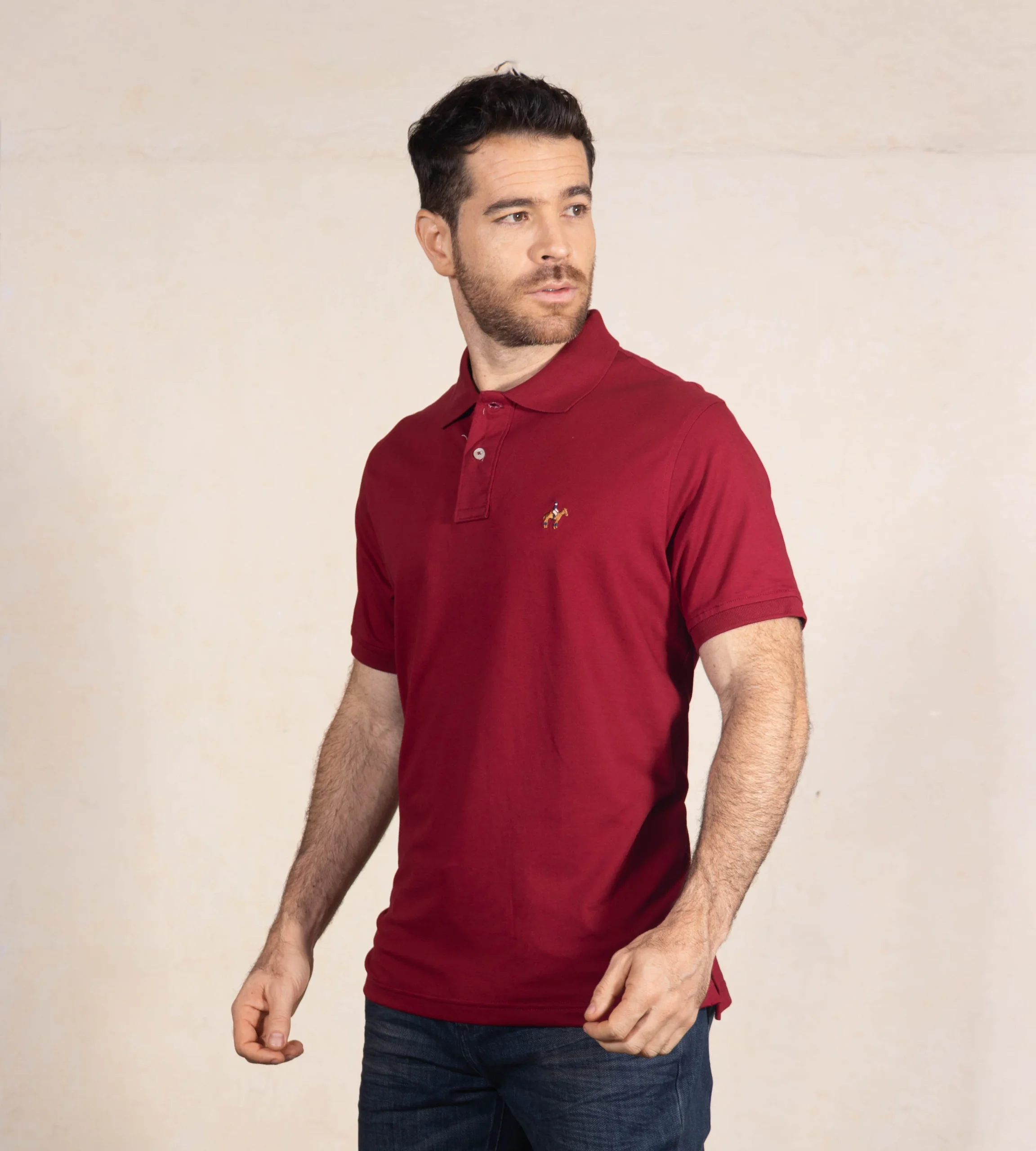 Polo Fondo Entero Color Rojo Vino Ref. 101260925 - Imagen 3