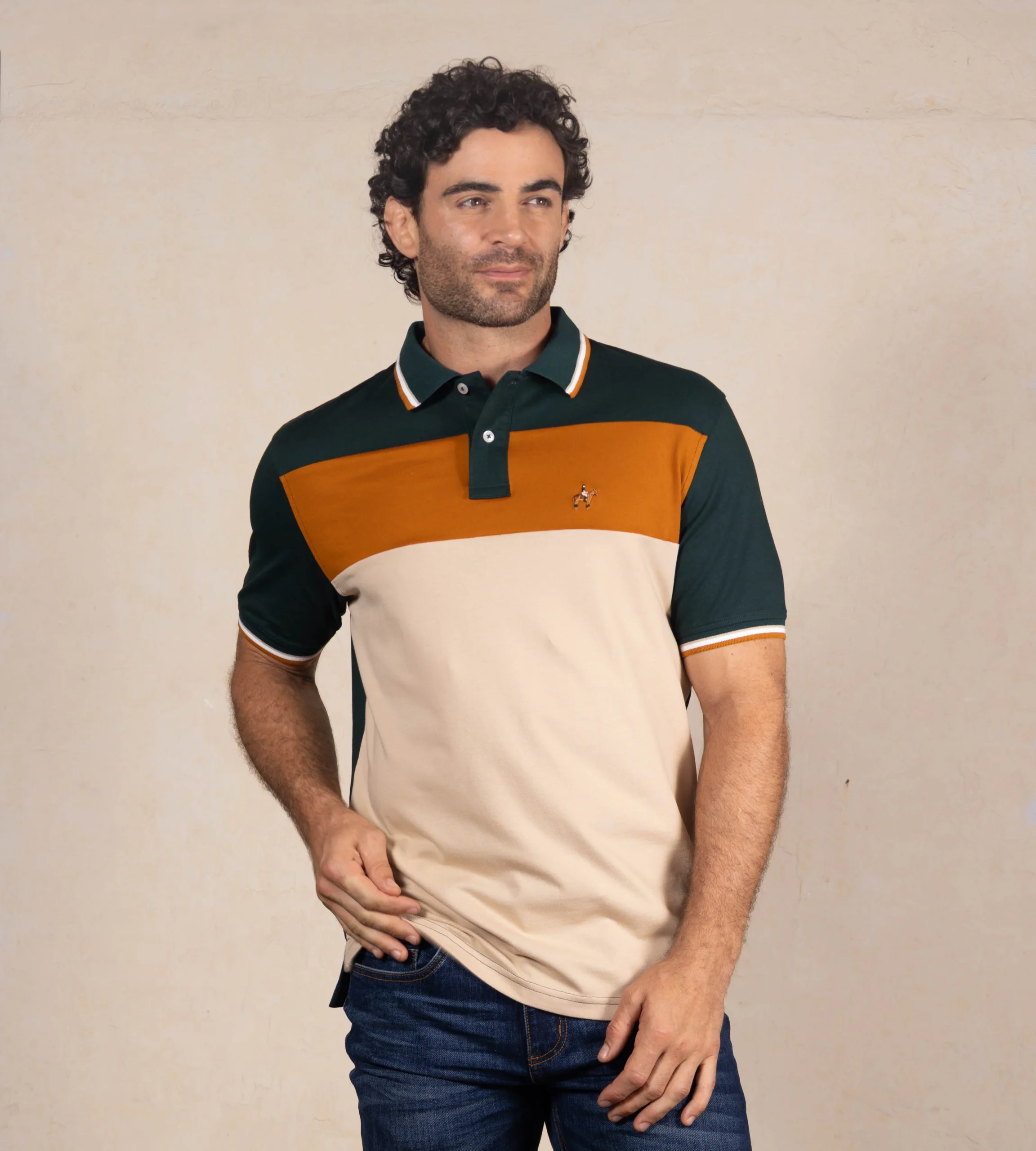 Polo Bloques Color Verde Petróleo Ref. 129051225