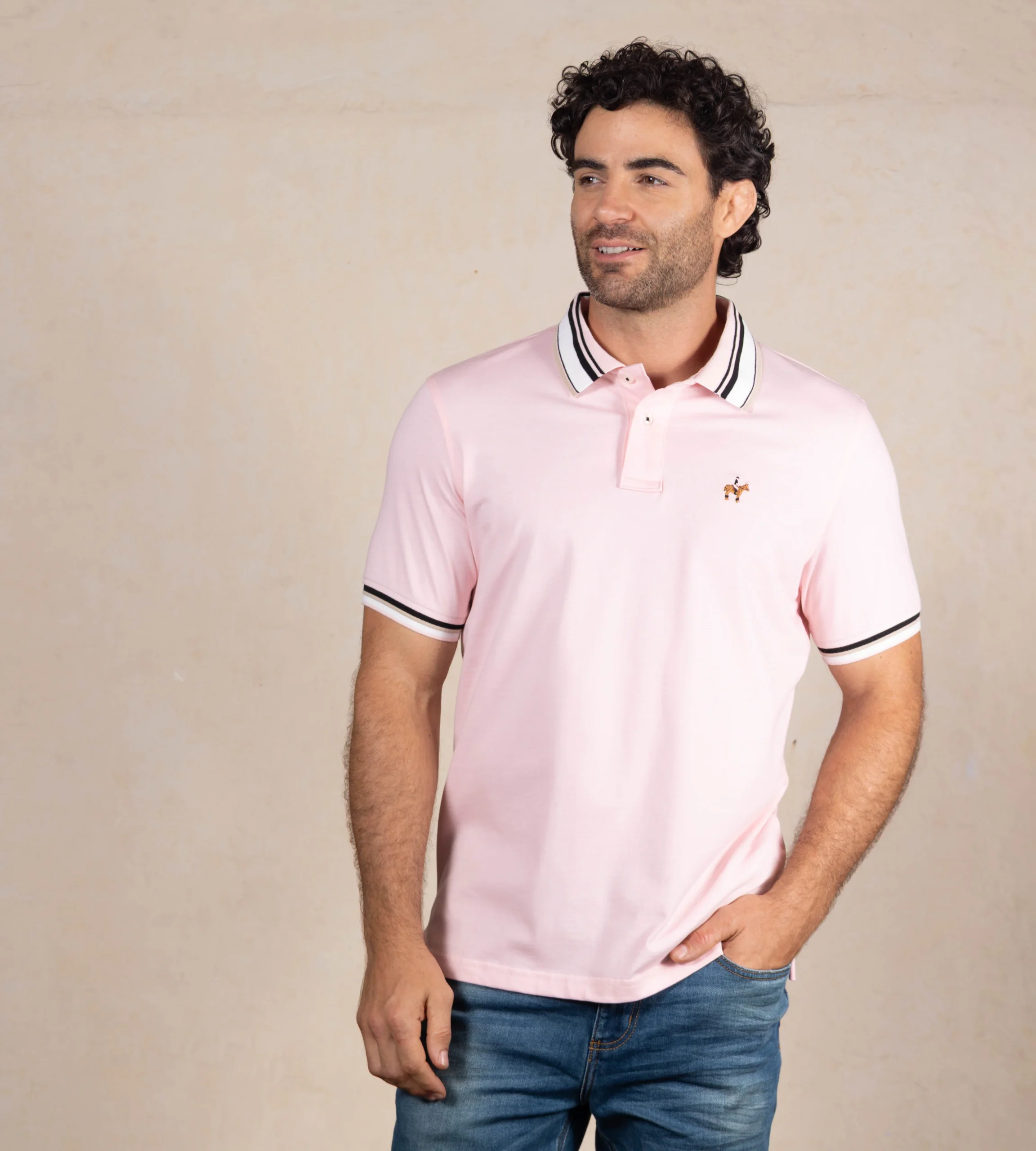 Polo Contraste Color Rosado Claro Ref. 130091225 - Imagen 3