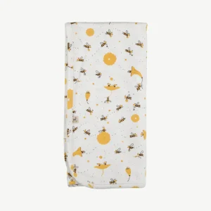 Manta reversible 'buzzy bees' ivory