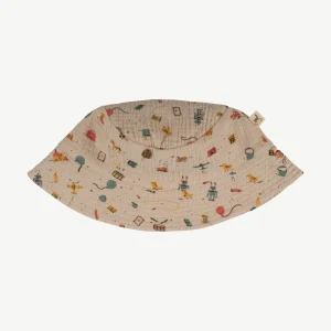 Gorro de muselina 'bygone toys' white sand