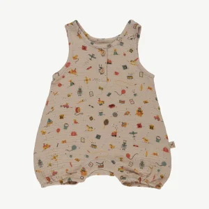 Romper 'bygone toys' white sand