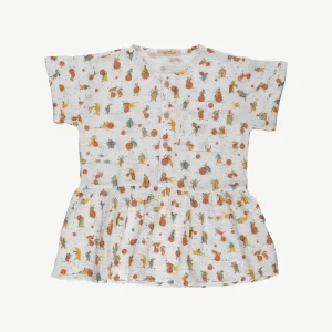 Blusa 'juggling beetles' ivory