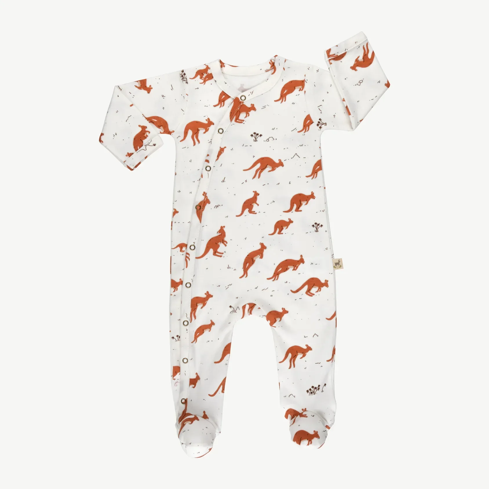 Pijama de una Pieza de Bebé crema - Canguros - Imagen 3