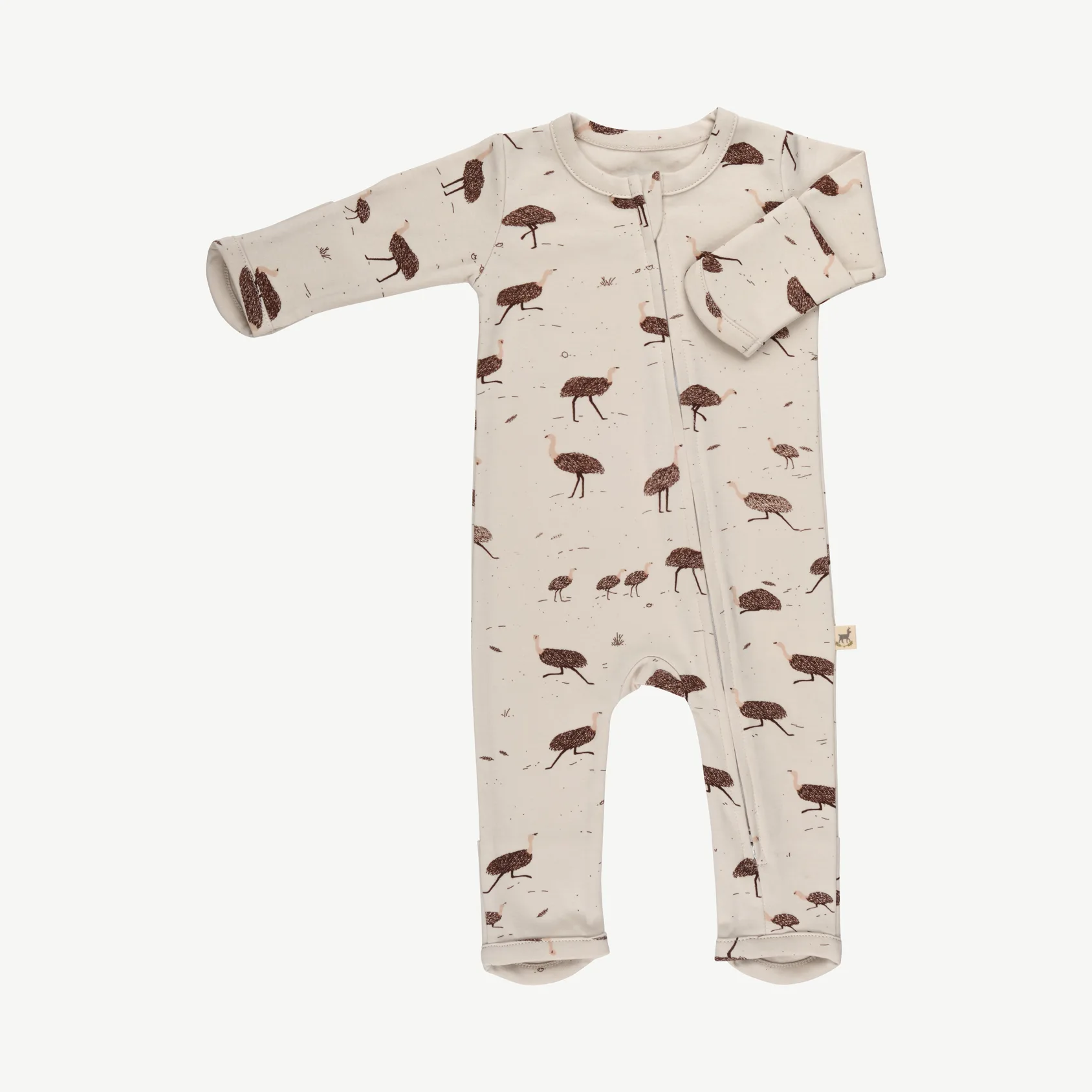 Pijama de una Pieza con Cierre de Bebé gris claro - Emus