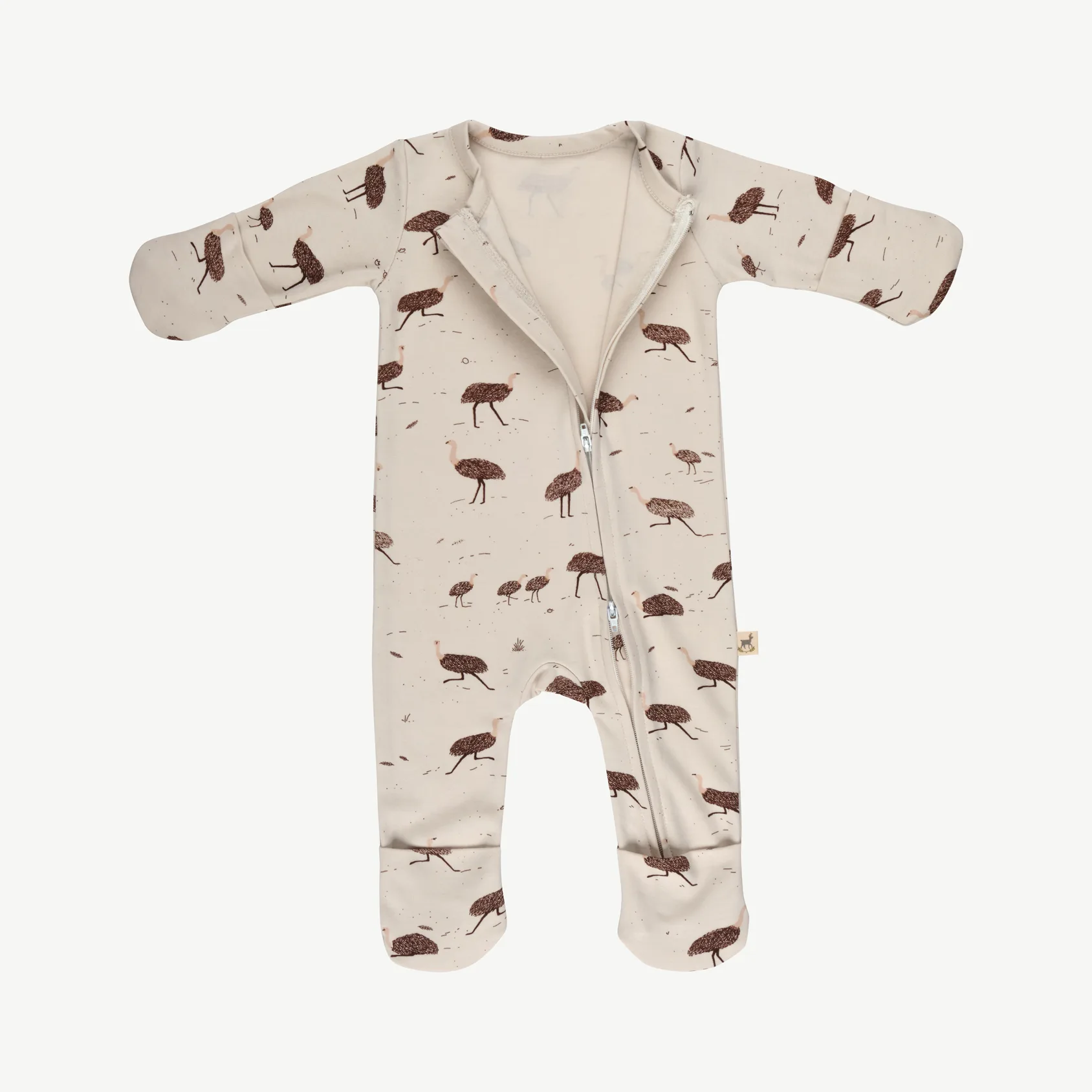 Pijama de una Pieza con Cierre de Bebé gris claro - Emus - Imagen 4