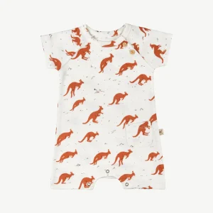 Enterizo Manga Corta de Bebé crema - Canguros