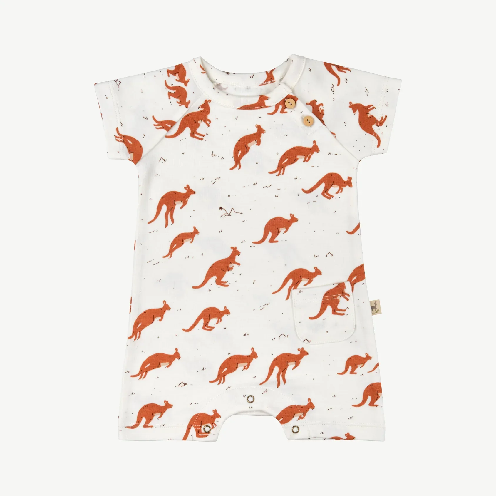 Enterizo Manga Corta de Bebé crema - Canguros