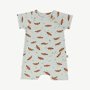 Enterizo Manga Corta de Bebé Celeste claro - Ornitorrincos