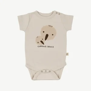 Body Manga Corta de Bebé gris claro - Emus