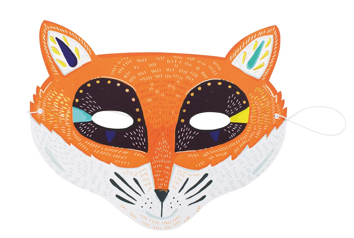 Máscaras  animales Broc and Roll - tonos azules, naranja - Imagen 4