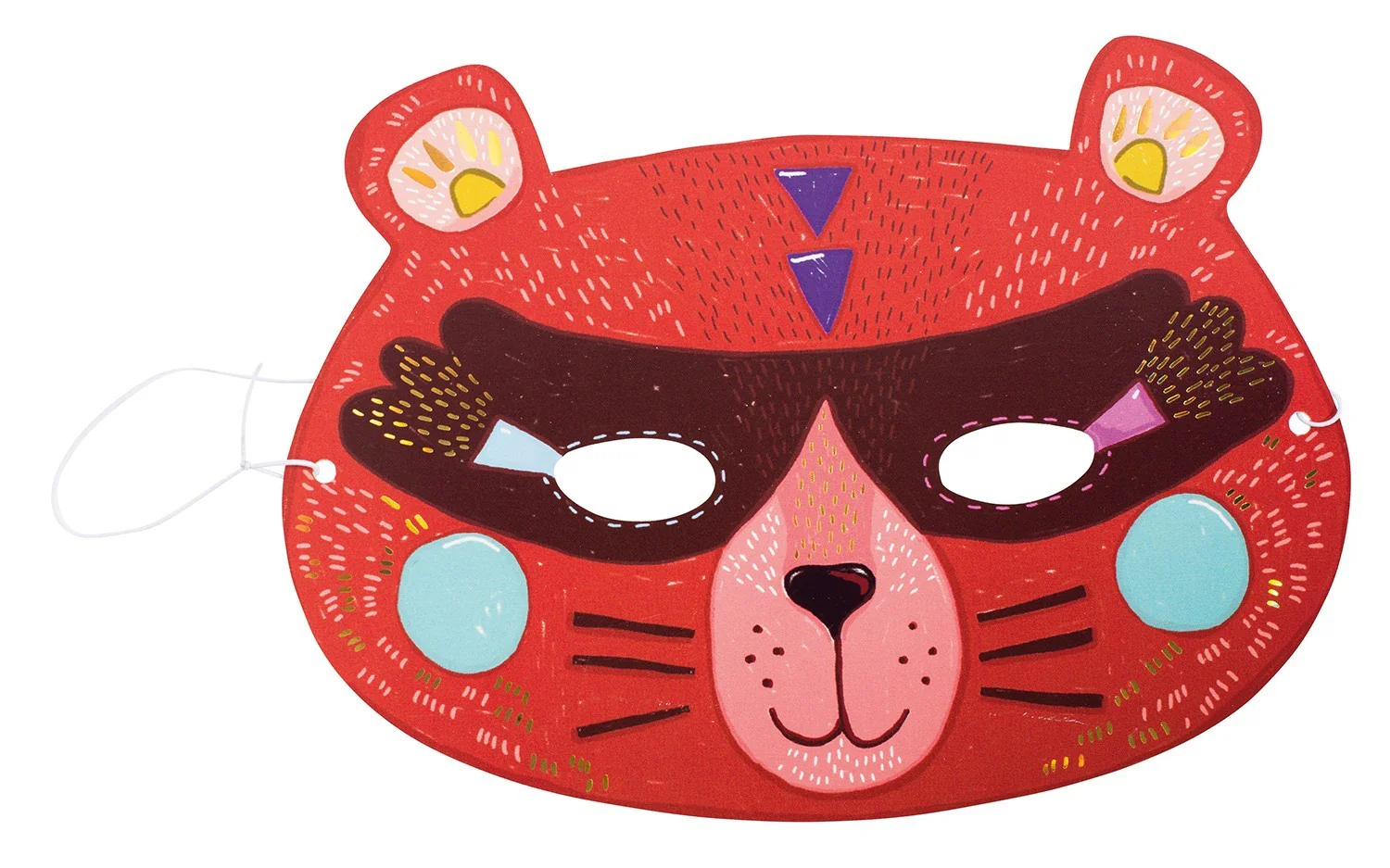 Máscaras  animales Broc and Roll - tonos azules, naranja - Imagen 3