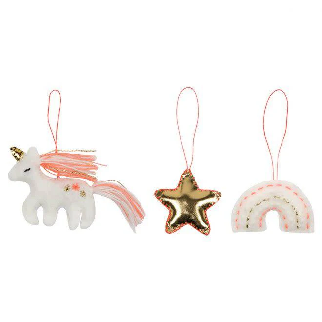 Adornos navideños de fieltro - pack de 3 - magic