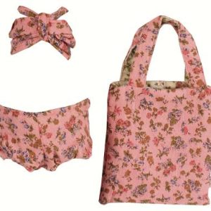 Bikini rosa flores con bolsa - Mega