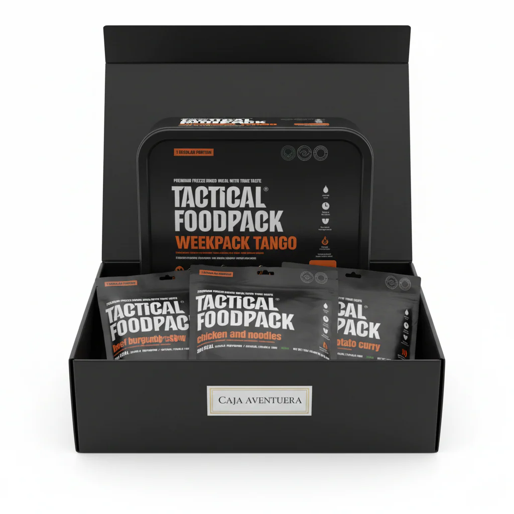 CAJA AVENTURERA – Explorador Extremo | Box Regalo Intenso Tactical Foodpack