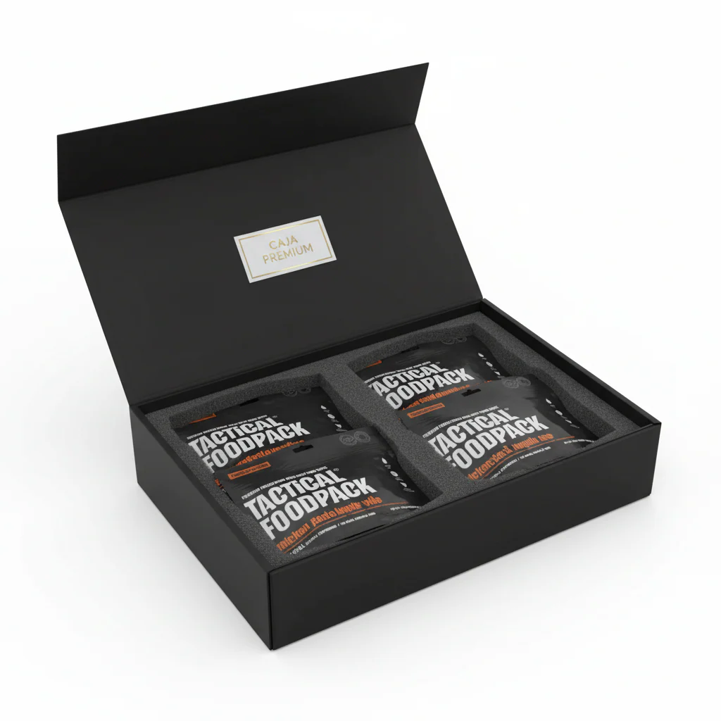 CAJA PREMIUM – Edición Élite | Box Regalo Gourmet Tactical Foodpack
